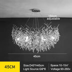 Modern Silver Crystal Chain Pendant Chandelier
