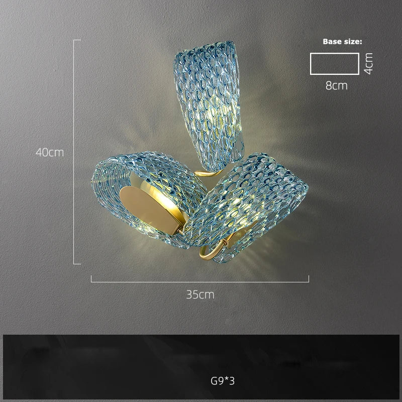 DecorBites™ Blue Queen Crystal Glass Ceiling Chandelier for Bedroom