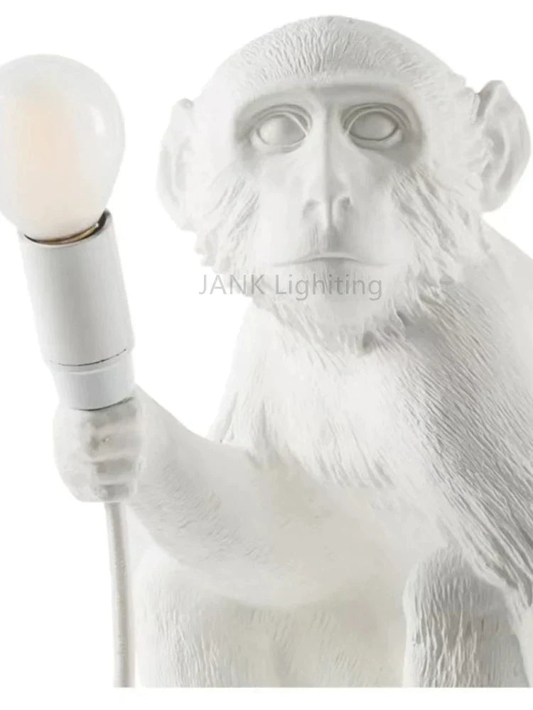 DecorBites™ 3 Monkeys Pendant Chandelier - Black White Resin - High-end Indoor LED Decor