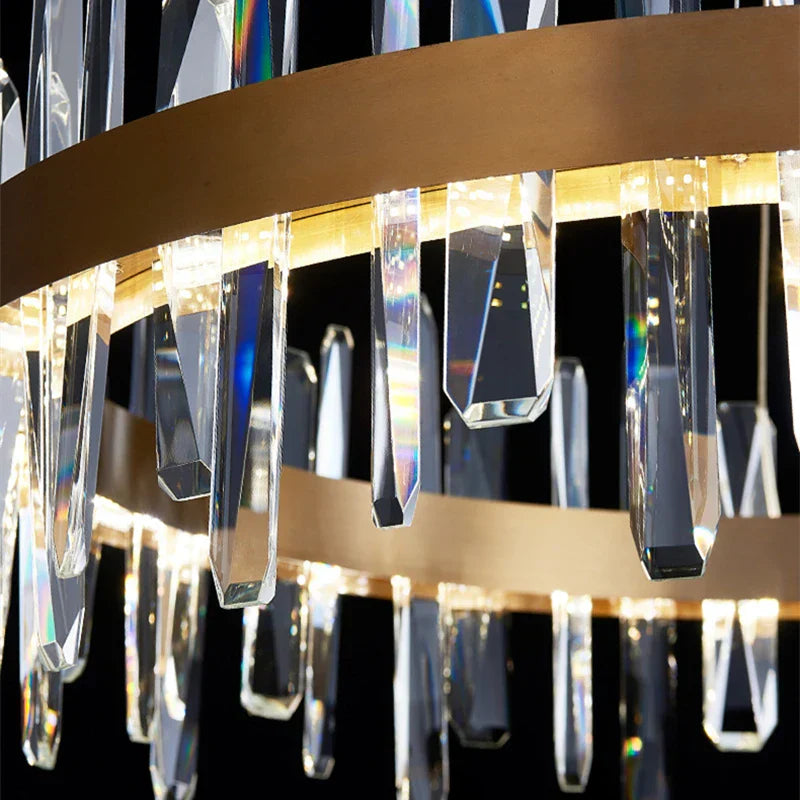 DecorBites™ K9 ثريا فاخرة متدلية: إضاءة LED داخلية أنيقة للمطبخ وغرفة المعيشة وغرفة النوم.