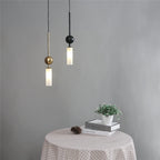 Nordic Gold and Black Glass Pendant Light