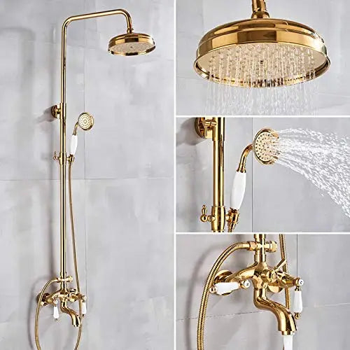نظام دش ماطر بمقبضين DecorBites™ مع قضيب منزلق - خلاط حمام يثبت على الحائط