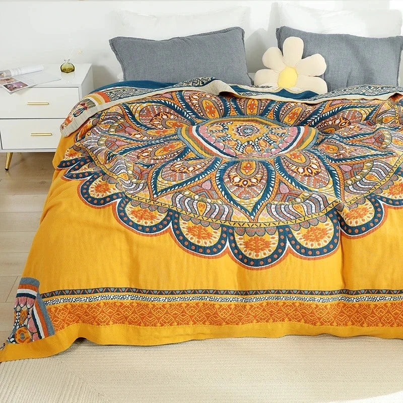 DecorBites™ Cotton Gauze Air-Conditioning Blanket - Luxury European Leisure Blanket