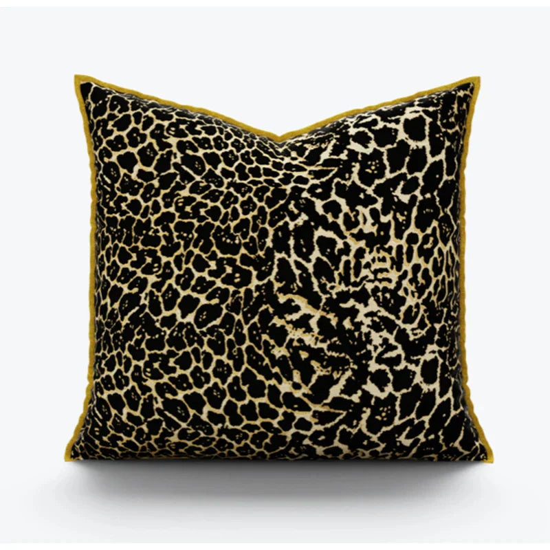 DecorBites™ Gold Zebra Pattern Jacquard Pillow Cover - Modern Luxury Decor