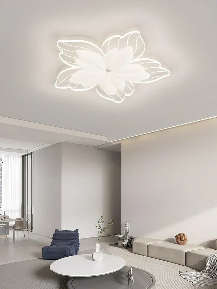ثريا زهور LED من DecorBites™ مصباح سقف أبيض لديكور غرفة النوم وغرفة المعيشة