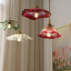 Nordic Vintage Flower Glass Pendant Light
