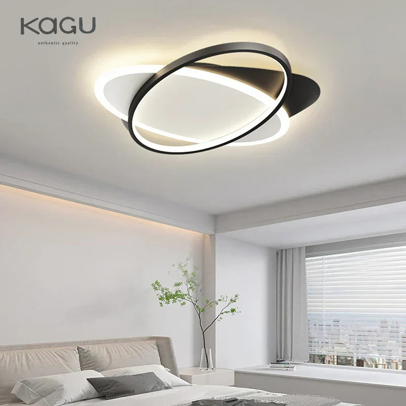 ثريا LED من DecorBites™: إضاءة عصرية باللونين الأسود والأبيض لغرفة المعيشة وغرفة الدراسة