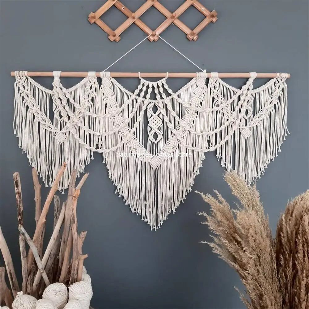 DecorBites™ نسيج مكرمية كبير بوهيمي للتعليق على الحائط لديكور البوهو في غرفة المعيشة