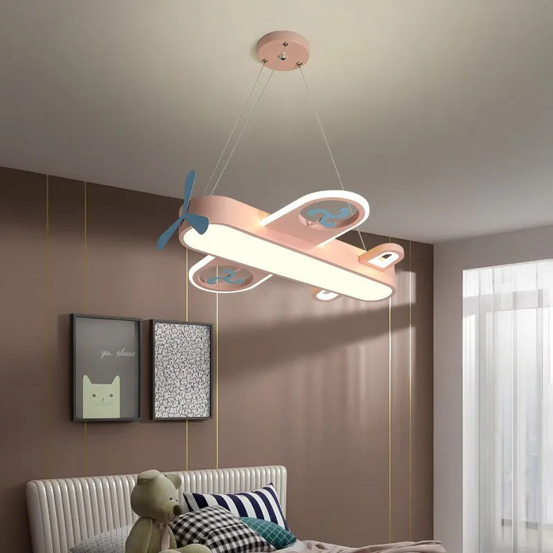 DecorBites™ Enfants Avion Suspension Bois Métal Appliques Maternelle LED