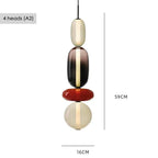 Italian Candy Glass Pendant Light in Black or White