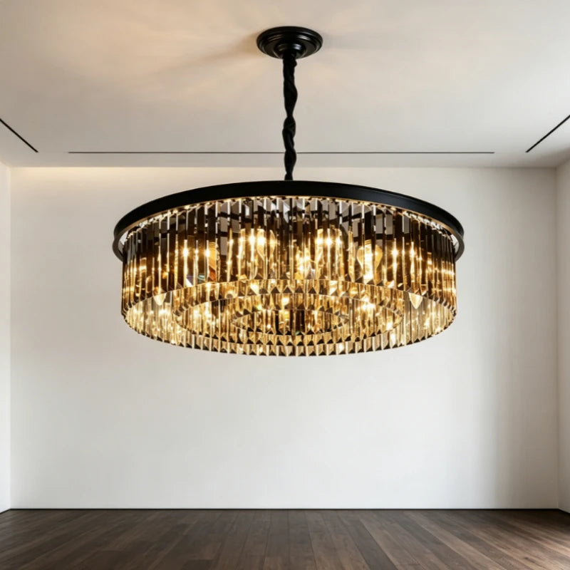 Contemporary Crystal Chain Pendant Light
