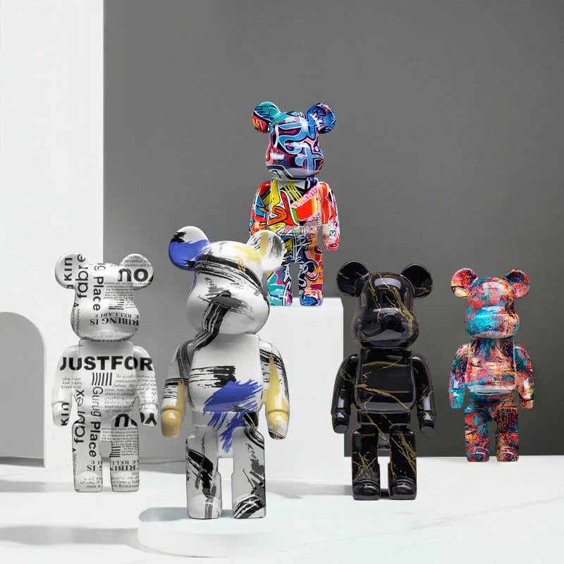 DecorBites™ Graffiti Bear 27cm Figurine | Modern Home Decor Statue & Money Jar