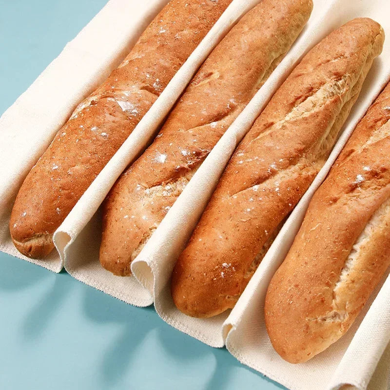 DecorBites™ Cotton Baguette Proofing Cloth for Baking Tools & Bread Pans