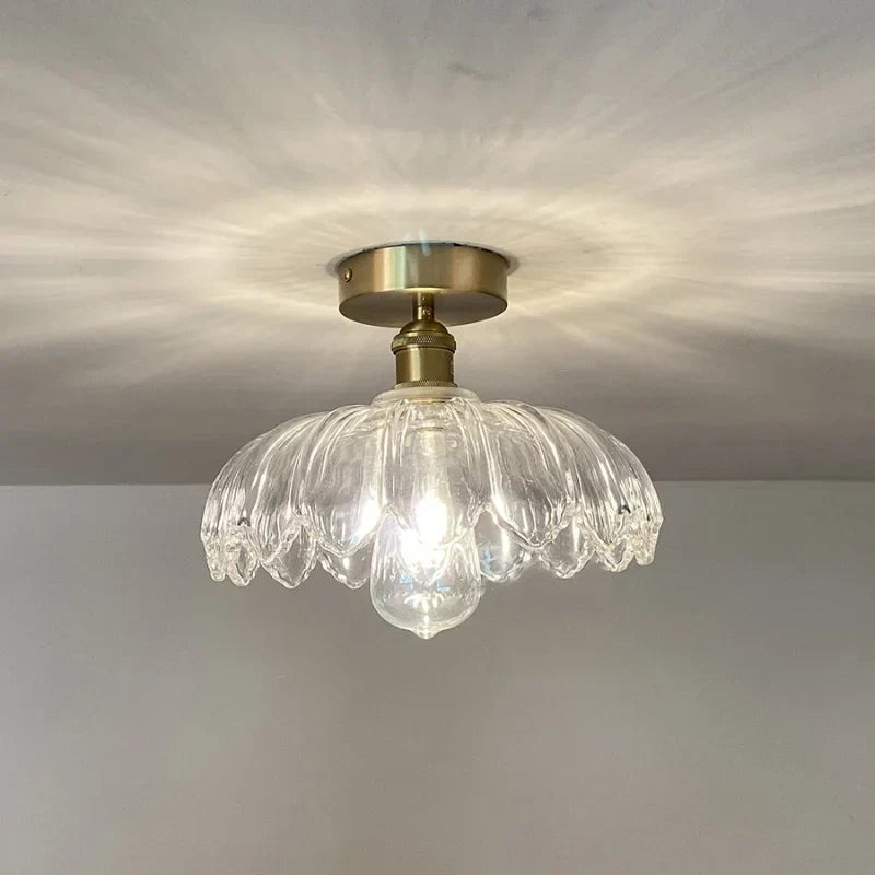 مصباح سقف LED زجاجي أخضر DecorBites™ نحاسي حديدي حديث لإضاءة المنزل