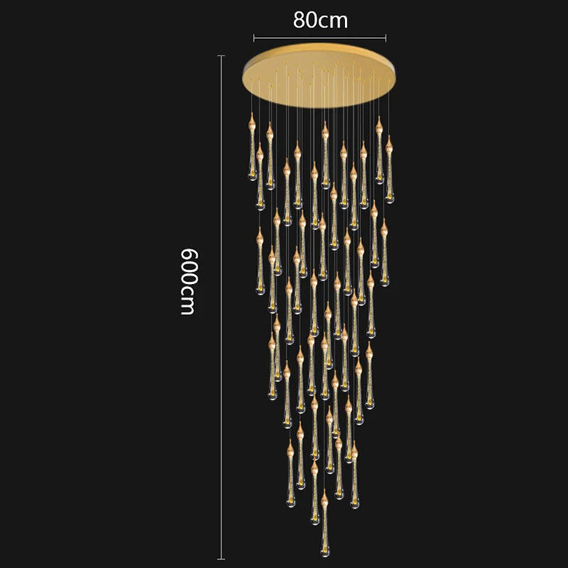 Modern Crystal Staircase Chandelier Pendant Light