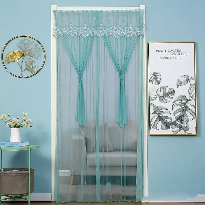 ستارة باب شبكية للحشرات الصيفية بتطريز من الدانتيل من DecorBites™ لغرفة المعيشة وغرفة النوم