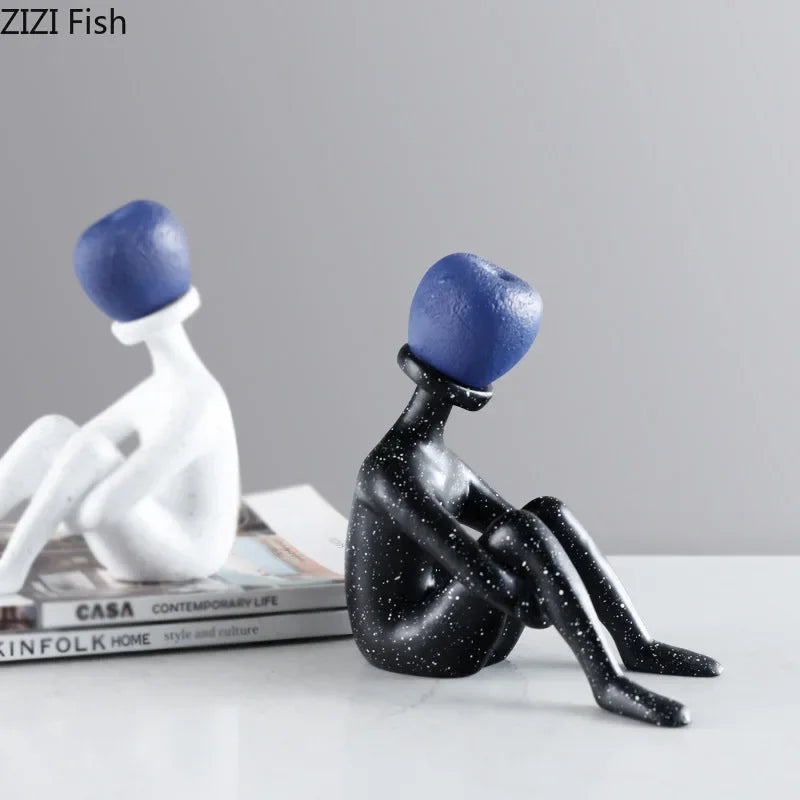 DecorBites™ Abstract Thinker Resin Sculpture for Room Aesthetics Ornaments and Decor