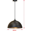 Nordic Industrial Black Dome Pendant Light
