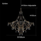 Italian Minimalist Crystal Pendant Light in Silver or Gold
