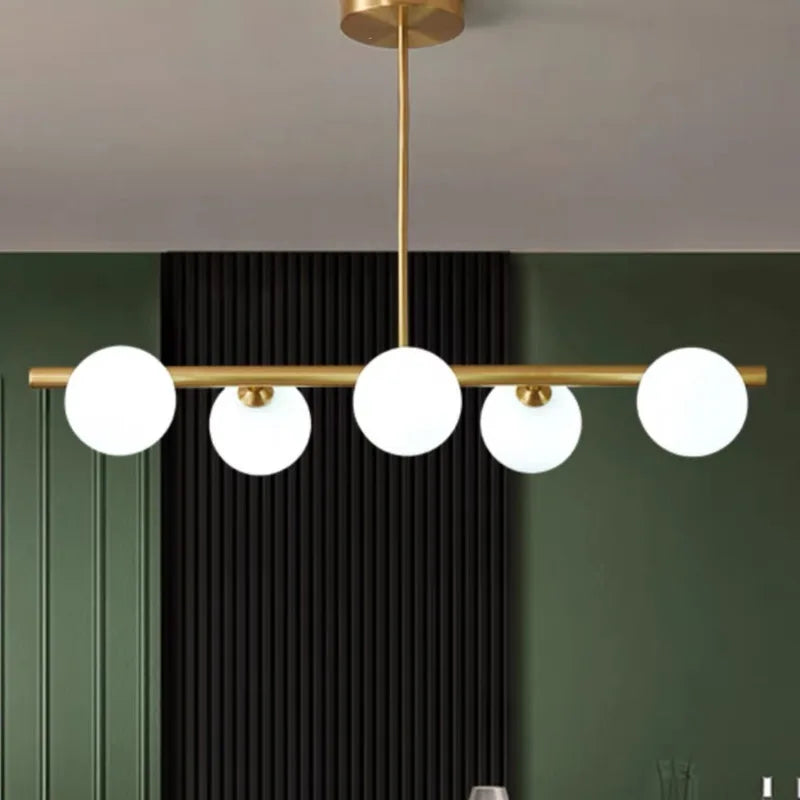 مصباح معلق DecorBites™ الذهبي الكروي الزجاجي LED لإنارة المطابخ وغرف الطعام