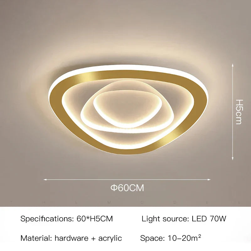 DecorBites™ Gold Luxury LED Ceiling Chandelier for Modern Living Rooms, Bedrooms, and Kitchens