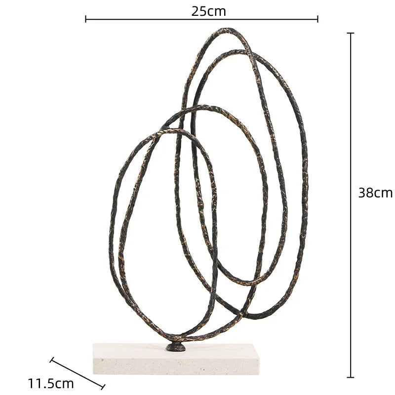 DecorBites™ Geometric Abstract Face Metal Statue Figurine Home Decoration