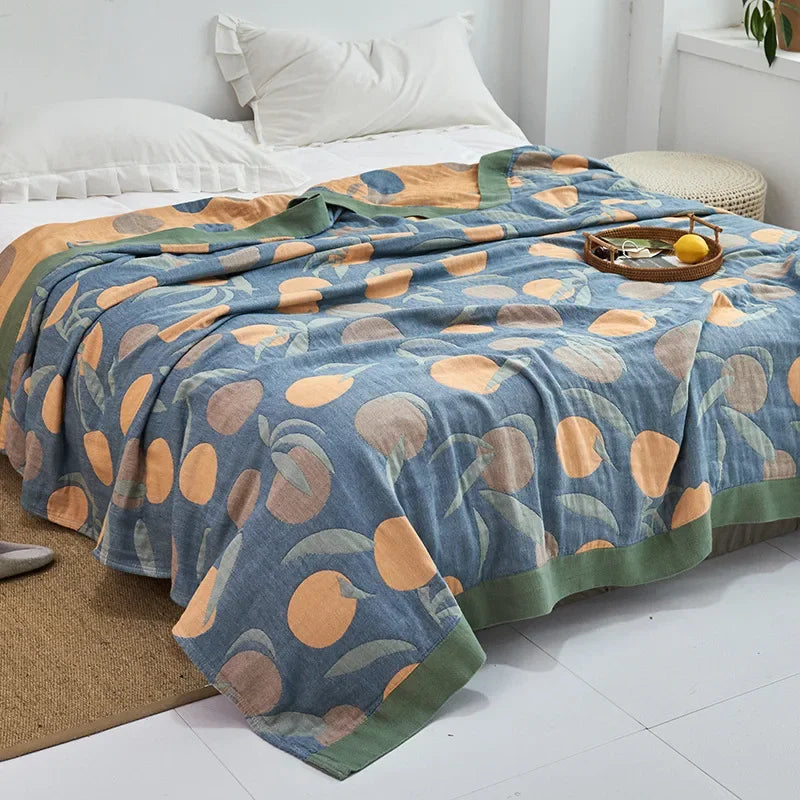 DecorBites™ Cotton Gauze Towel Throw Blanket - Soft and Cozy Bedspread for All Seasons