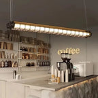 Retro Linear Glass Pendant Light In Polished Chrome