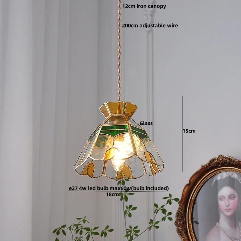 DecorBites™ Gray Glass LED Pendant Light Fixture with Adjustable Hang Lamp