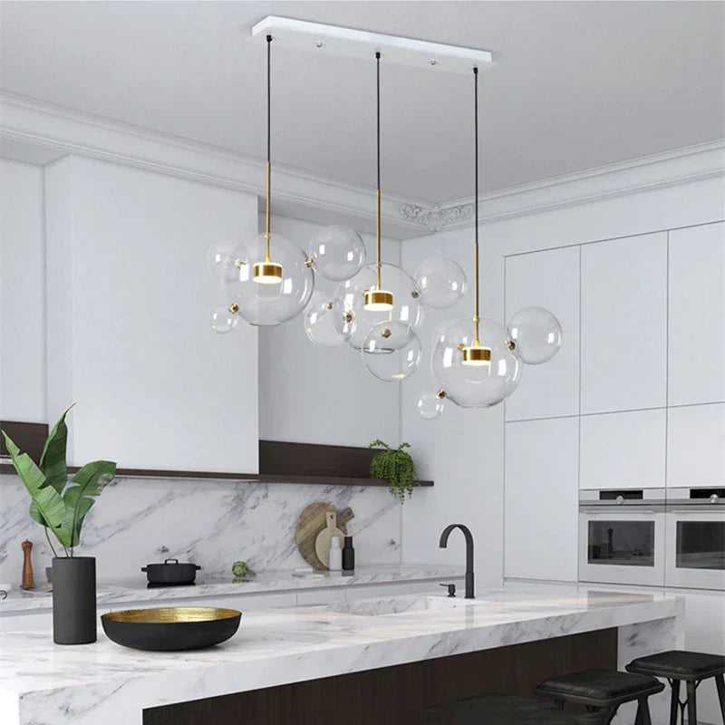 DecorBites™ Glass Bubble Ball LED Chandelier Mickey Light for Restaurant, Bar, and Store
