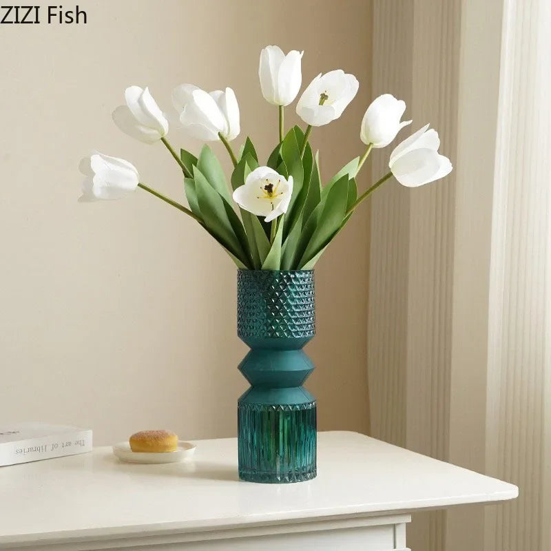DecorBites™ Crystal Clear Glass Vase Hydroponic Floral Arrangement Pot