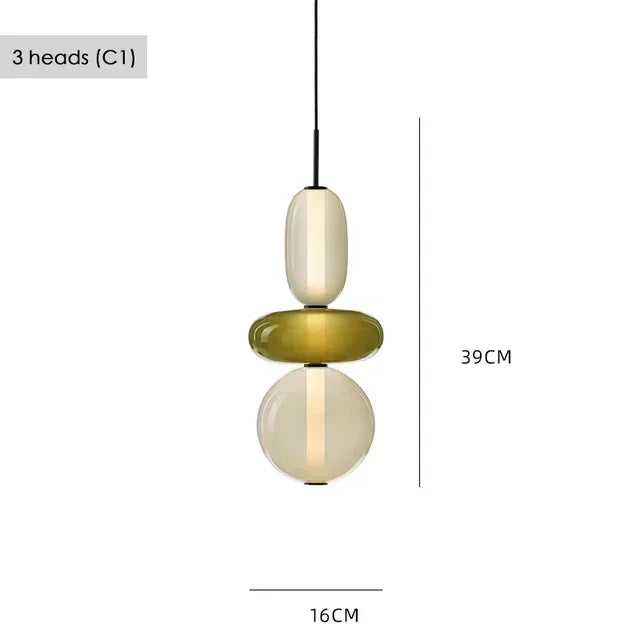 Nordic Colored Glass Pendant Light