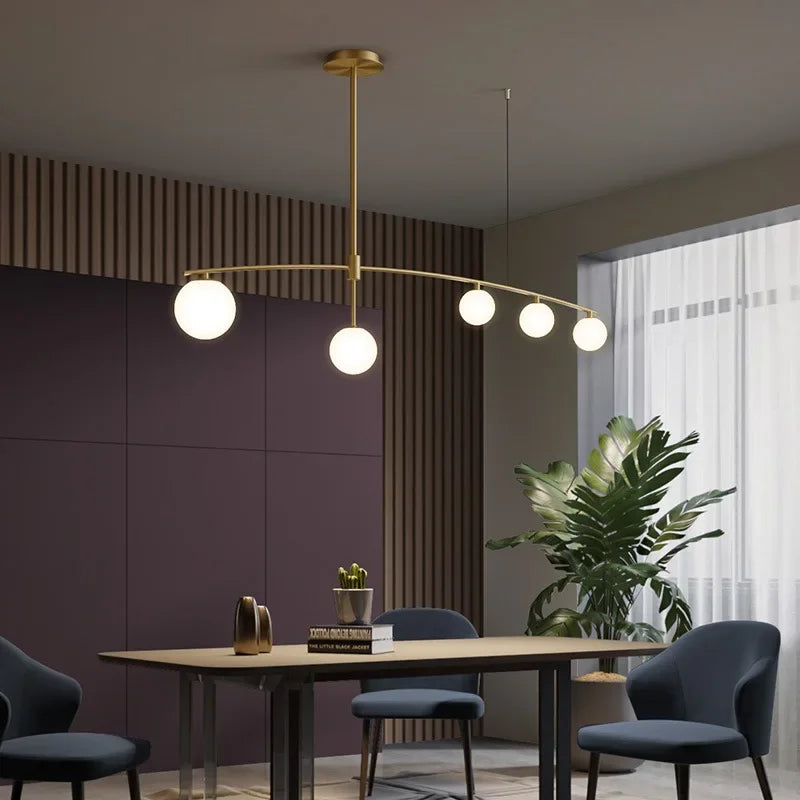 DecorBites™ Glass Ball Pendant Chandelier: Stylish LED Hanging Lights for Dining Room, Kitchen, & Bar.