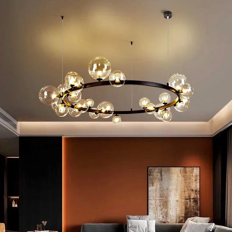 DecorBites™ Glass Ball Pendant Chandelier for Kitchen Dining Living Room