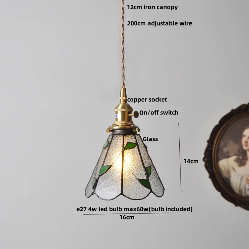 DecorBites™ Glass LED Pendant Lamp: Handmade Japanese Style Adjustable Hanging Light Fixtures