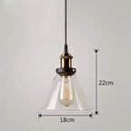 Retro Industrial Gray Glass Pendant Light