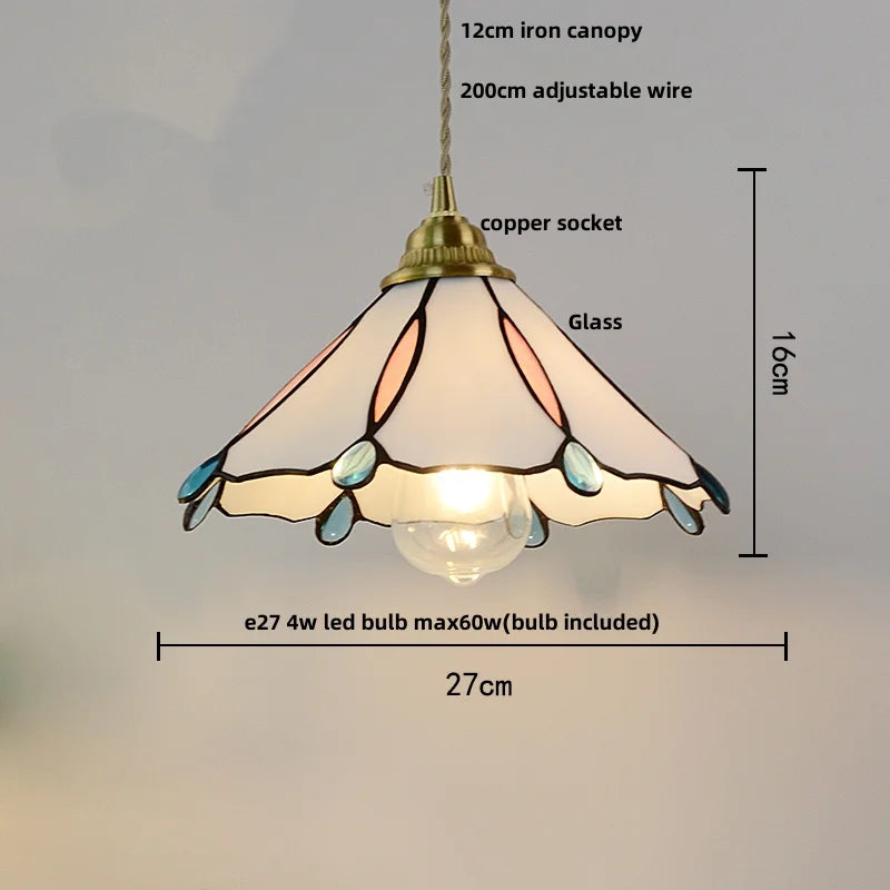DecorBites™ Blue Glass LED Pendant Lamp - Nordic Modern Hanging Light