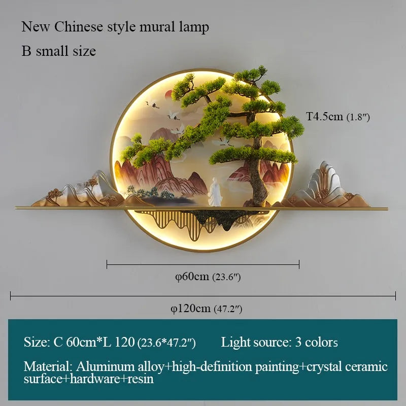 مصباح DecorBites™ ‎LED ثلاثي الأبعاد بتصميم مناظر طبيعية لديكور المنزل - طراز صيني حديث