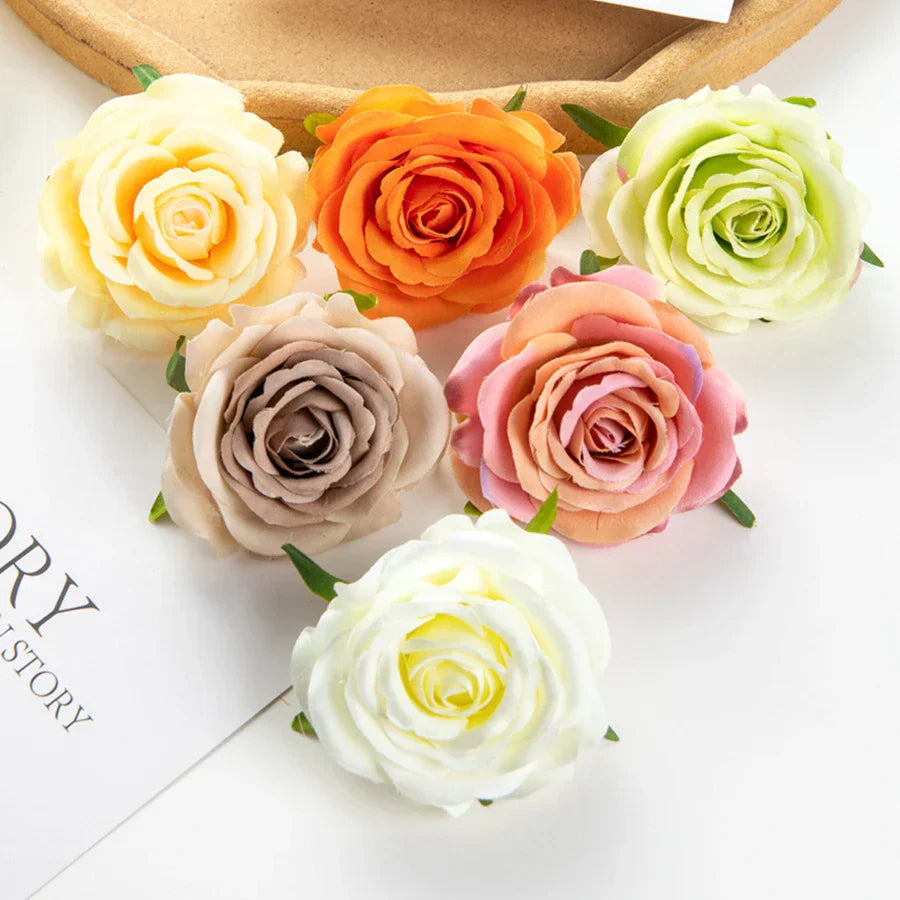 DecorBites™ 10Pcs Silk Blue Rose Wedding Party Decoration DIY Bridal Accessories Artificial Flowers