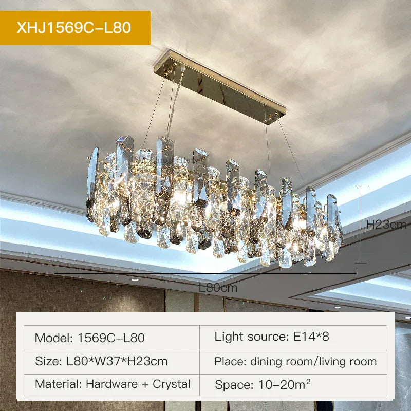 DecorBites™ Crystal LED Chandelier for High-end Living Spaces