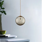Nordic Glass Globe Pendant Light With Iron Finish