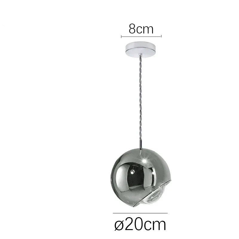 DecorBites™ مصباح LED متدلي بكرة كروم ذهبية للمطبخ، غرفة النوم، غرفة الطعام
