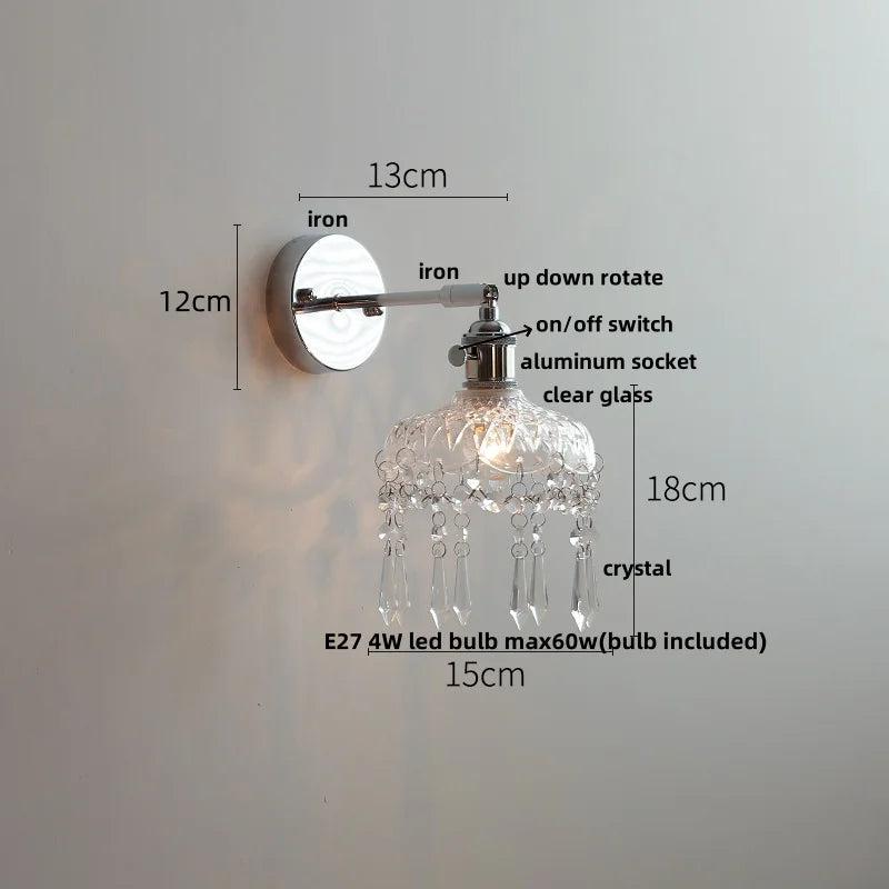 DecorBites™ Crystal LED Wall Light – Modern Nordic Living Room Bedside Lamp