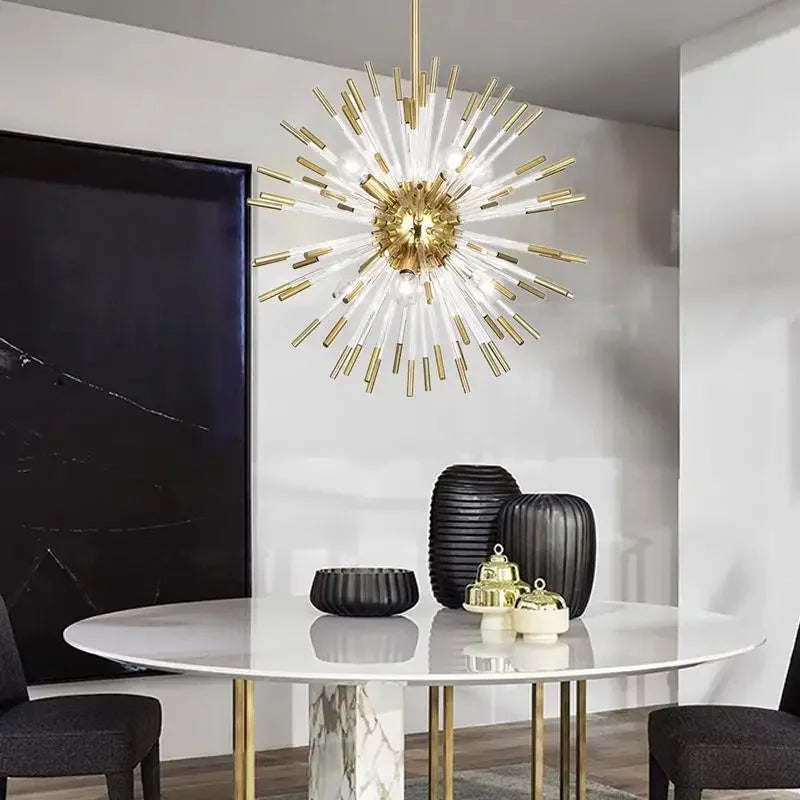 DecorBites™ Dandelion Golden Ball Chandelier - Nordic Postmodern Bedroom Dining Room Decor