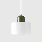 Vintage Stained Glass Mini Pendant Light in Pink Green White