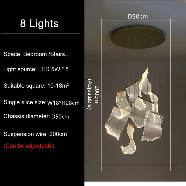 ثريا سقف مودرن مبتكرة بإضاءة LED بتصميم DecorBites™ لديكور غرفة المعيشة