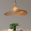 DecorBites™ Bamboo Pendant Chandelier: Handcrafted LED Rattan Hanging Light for Indoor Living Room