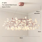 Nordic Firefly Branch Pendant Light in Rose Gold or Black