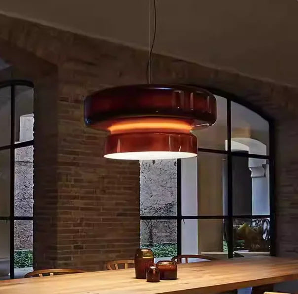 European Annular Glass Pendant Light