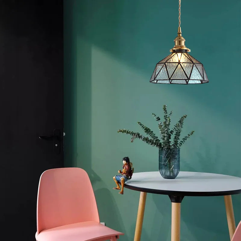 DecorBites™ Blue Glass LED Pendant Light Fixture - Nordic Modern Hang Lamp